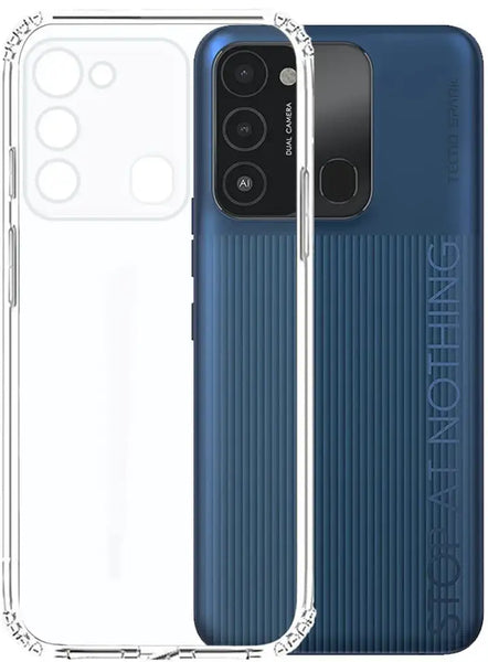 VAKIBO Premium Clear 1.5MM Thick Transparent Soft TPU Rubber Back Cover Case With Camera Protection Suitable for Tecno Spark Go 2022