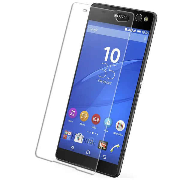 Super Premium Quality Tempered Glass Screen Guard Protector With Black Border Suitable For Sony Xperia C5 Ultra Dual