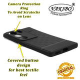VAKIBO Parallax Design Black Coloured Soft TPU Rubber Back Cover Case With Camera Protection Ring Suitable for Vivo V29