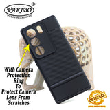 VAKIBO Parallax Design Black Coloured Soft TPU Rubber Back Cover Case With Camera Protection Ring Suitable for Vivo V29