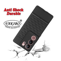 VAKIBO Parallax Design Black Coloured Soft TPU Rubber Back Cover Case With Camera Protection Ring Suitable for Vivo V29