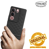 VAKIBO Parallax Design Black Coloured Soft TPU Rubber Back Cover Case With Camera Protection Ring Suitable for Vivo V29
