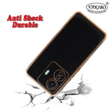 VAKIBO Golden Chrome Border Black Coloured Soft TPU Back Cover Case With Camera Protection Suitable for Iqoo Z6 pro