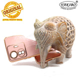 VAKIBO Golden Chrome Border Peach Coloured Soft TPU Back Cover Case With Camera Protection Suitable for Iqoo Z6 Pro