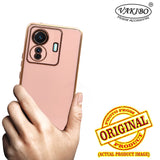 VAKIBO Golden Chrome Border Peach Coloured Soft TPU Back Cover Case With Camera Protection Suitable for Iqoo Z6 Pro