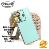 VAKIBO Golden Chrome Border Pista Coloured Soft TPU Back Cover Case With Camera Protection Suitable for Vivo T1 Pro