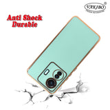 VAKIBO Golden Chrome Border Pista Coloured Soft TPU Back Cover Case With Camera Protection Suitable for Vivo T1 Pro