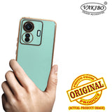 VAKIBO Golden Chrome Border Pista Coloured Soft TPU Back Cover Case With Camera Protection Suitable for Vivo T1 Pro