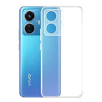 VAKIBO Super Premium Soft TPU Transparent Case With Dustplug,Side Grip,Corner Protection,lanyard Cuts,Camera Protection Suitable for Vivo T1 44W