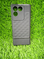 VAKIBO Parallax Design Black Coloured Made with Soft Rubber TPU Back Cover Case Camera Protection Ring Suitable for Vivo T2 Pro