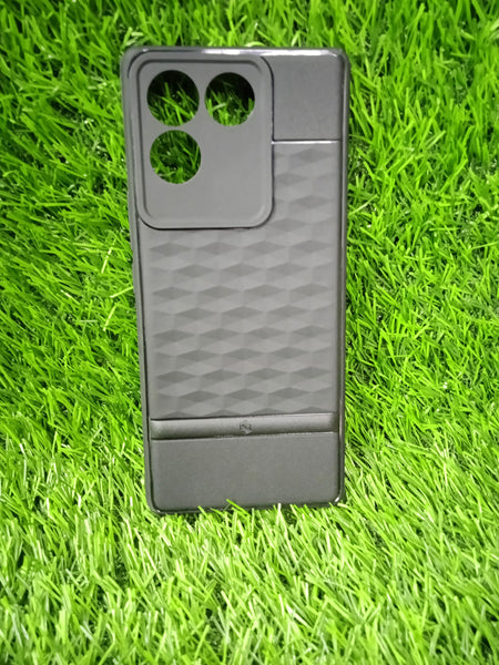 VAKIBO Parallax Design Black Coloured Made with Soft Rubber TPU Back Cover Case Camera Protection Ring Suitable for Vivo T2 Pro
