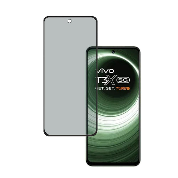 Super Premium Quality Tempered Glass Screen Guard Protector With Black Border Suitable For Vivo T3x