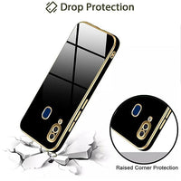 VAKIBO Golden Chrome Border Black Coloured Soft TPU Back Cover Case With Camera Protection Suitable for Vivo V11