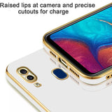 VAKIBO Golden Chrome Border White Coloured Soft TPU Back Cover Case With Camera Protection Suitable for Vivo V11