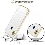 VAKIBO Golden Chrome Border White Coloured Soft TPU Back Cover Case With Camera Protection Suitable for Vivo V11