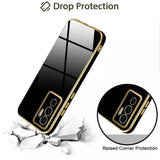 VAKIBO Golden Chrome Border Black Coloured Soft TPU Back Cover Case With Camera Protection Suitable for Vivo V23e