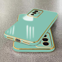 VAKIBO Golden Chrome Border Pista Coloured Soft TPU Back Cover Case With Camera Protection Suitable for Vivo V23e