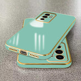 VAKIBO Golden Chrome Border Pista Coloured Soft TPU Back Cover Case With Camera Protection Suitable for Vivo V23e