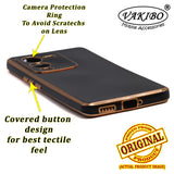 VAKIBO Golden Chrome Border Black Coloured Soft TPU Back Cover Case With Camera Protection Suitable for Vivo V25 Pro