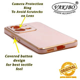 VAKIBO Golden Chrome Border Peach Coloured Soft TPU Back Cover Case With Camera Protection Suitable for Vivo V25
