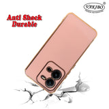 VAKIBO Golden Chrome Border Peach Coloured Soft TPU Back Cover Case With Camera Protection Suitable for Vivo V25