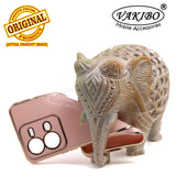 VAKIBO Golden Chrome Border Peach Coloured Soft TPU Back Cover Case With Camera Protection Suitable for Vivo V25