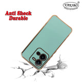 VAKIBO Golden Chrome Border Pista Coloured Soft TPU Back Cover Case With Camera Protection Suitable for Vivo V25
