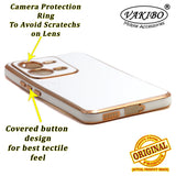 VAKIBO Golden Chrome Border white Coloured Soft TPU Back Cover Case With Camera Protection Suitable for Vivo V25