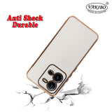 VAKIBO Golden Chrome Border white Coloured Soft TPU Back Cover Case With Camera Protection Suitable for Vivo V25