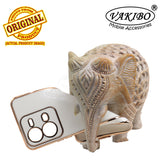 VAKIBO Golden Chrome Border white Coloured Soft TPU Back Cover Case With Camera Protection Suitable for Vivo V25