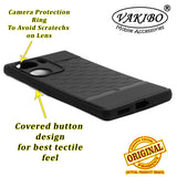 VAKIBO Parallax Design Black Coloured Soft TPU Rubber Back Cover Case With Camera Protection Ring Suitable for Vivo V29E