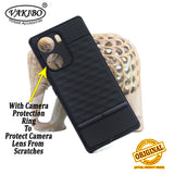 VAKIBO Parallax Design Black Coloured Soft TPU Rubber Back Cover Case With Camera Protection Ring Suitable for Vivo V29E