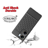 VAKIBO Parallax Design Black Coloured Soft TPU Rubber Back Cover Case With Camera Protection Ring Suitable for Vivo V29E