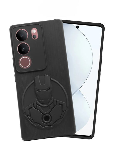 VAKIBO Iron Man Design soft Silicon TPU Back Cover Case With Camera Protection Ring Suitable for Vivo S17 Pro