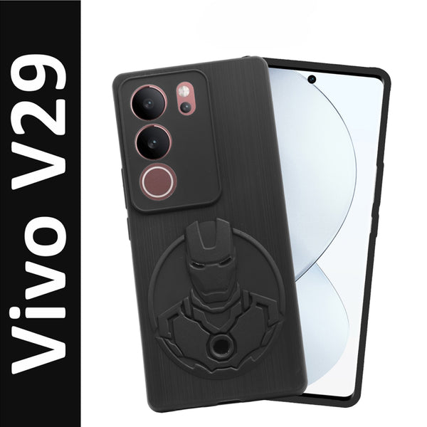 VAKIBO Iron Man Design soft Silicon TPU Back Cover Case With Camera Protection Ring Suitable for Vivo V29