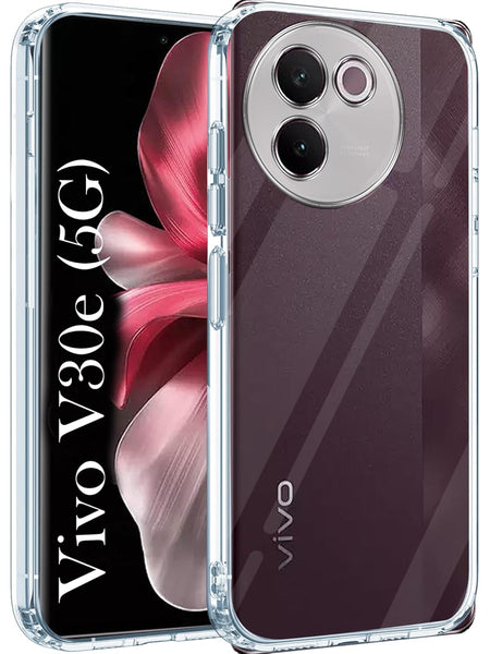 VAKIBO Premium Clear 1.5MM Thick Transparent Soft TPU Rubber Back Cover Case With Camera Protection Suitable for Vivo V30E
