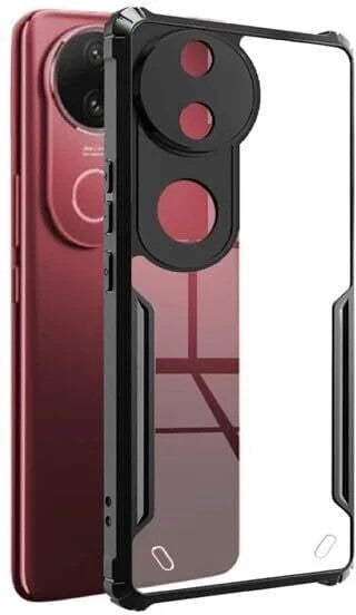 VAKIBO Best Selling Black and Transparent Back Cover Case Made With Soft TPU and Acrylic With 4 Corner and Camera Protection Suitable for Vivo T4r