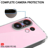 VAKIBO Premium Clear 1.5MM Thick Transparent Soft TPU Rubber Back Cover Case With Camera Protection Suitable for Vivo X200FE