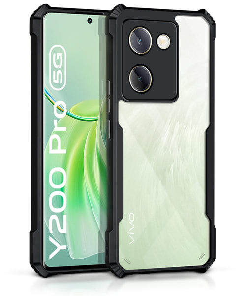 VAKIBO Super Premium Black Border Transparent Case With Corner Protection &Camera Protection Suitable for Vivo Y300 Plus