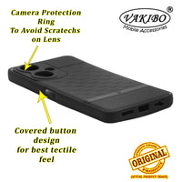VAKIBO Parallax Design Black Coloured Soft TPU Rubber Back Cover Case With Camera Protection Ring Suitable for Vivo Y27