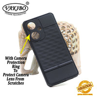 VAKIBO Parallax Design Black Coloured Soft TPU Rubber Back Cover Case With Camera Protection Ring Suitable for Vivo Y27