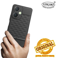 VAKIBO Parallax Design Black Coloured Soft TPU Rubber Back Cover Case With Camera Protection Ring Suitable for Vivo Y27