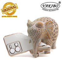 VAKIBO Golden Chrome Border White Coloured Soft TPU Back Cover Case With Camera Protection Suitable for Vivo Y35