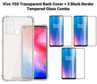 VAKIBO Super Premium Soft TPU Transparent Case With Dustplug,Side Grip,Corner Protection,lanyard Cuts,Camera Protection Suitable for Vivo Y50