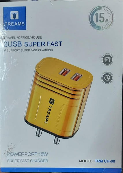 Treams CH 08(15W) M TYPE Charger 2 USB