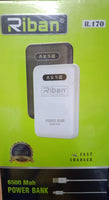 Riban PB 170 Powerbank 6500Mah Type-C+Micro  |6500 mAh Portable Power Bank Compact, Fast-Charging Backup Power