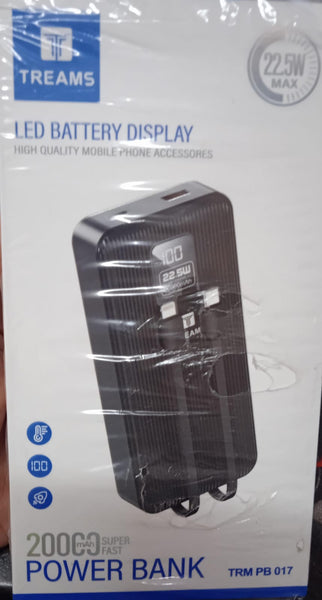 Treams PB 017 Powerbank 20000mah 22.5W FAST CHARGE(WITH CABLE)