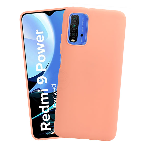 VAKIBO 1.2 MM Thick Peach Coloured Soft TPU Rubber Back Cover Case With Camera Protection Ring Suitable for MI Redmi 9 Power