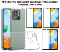 VAKIBO Super Premium Soft TPU Transparent Case With Dustplug,Side Grip,Corner Protection,lanyard Cuts,Camera Protection Suitable for Mi Redmi 10C