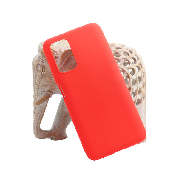 VAKIBO 1.2 MM Thick Red Coloured Soft TPU Rubber Back Cover Case With Camera Protection Ring Suitable for Poco M3